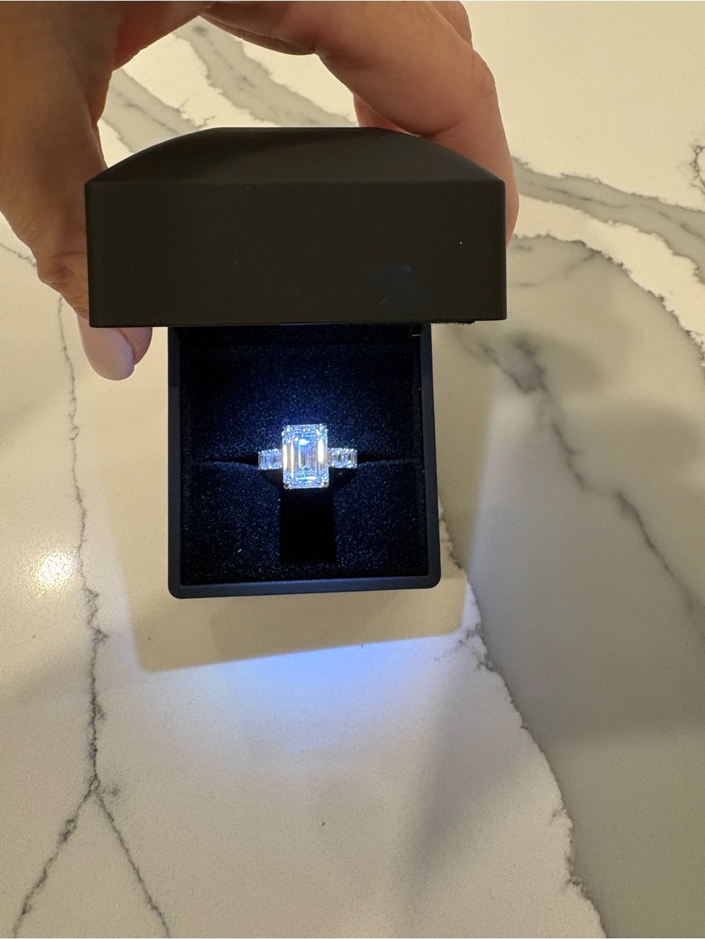 Classic Emerald-Cut Lab Created Diamond Engagement Ring